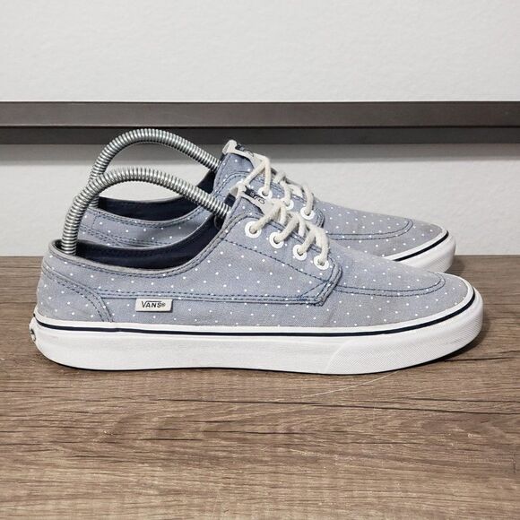 Vans Chambray Women's Casual Shoes Size 8.5 Blue/Polka Dot - Picture 3 of 8